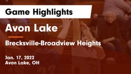 Avon Lake  vs Brecksville-Broadview Heights  Game Highlights - Jan. 17, 2022