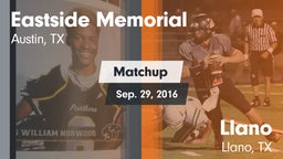Matchup: Eastside Memorial vs. Llano  2016