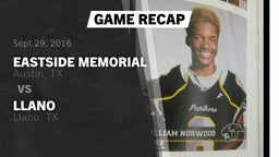 Recap: Eastside Memorial  vs. Llano  2016