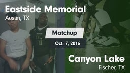 Matchup: Eastside Memorial vs. Canyon Lake  2016