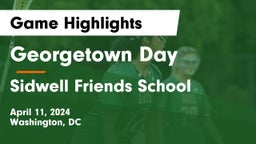 Georgetown Day  vs Sidwell Friends School Game Highlights - April 11, 2024