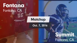 Matchup: Fontana  vs. Summit  2016