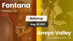 Matchup: Fontana  vs. Arroyo Valley  2017
