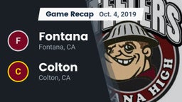 Recap: Fontana  vs. Colton  2019