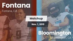 Matchup: Fontana  vs. Bloomington  2019