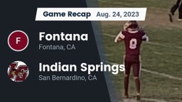 Recap: Fontana  vs. Indian Springs  2023