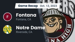 Recap: Fontana  vs. Notre Dame  2023