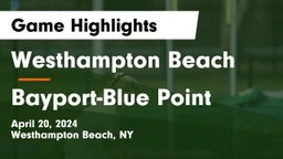 Westhampton Beach  vs Bayport-Blue Point  Game Highlights - April 20, 2024