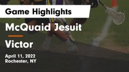 McQuaid Jesuit  vs Victor  Game Highlights - April 11, 2022