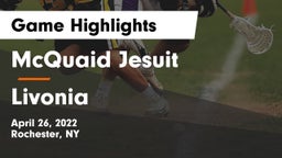 McQuaid Jesuit  vs Livonia  Game Highlights - April 26, 2022