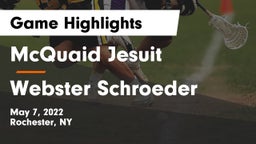 McQuaid Jesuit  vs Webster Schroeder  Game Highlights - May 7, 2022