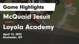 McQuaid Jesuit  vs Loyola Academy  Game Highlights - April 12, 2023