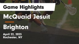 McQuaid Jesuit  vs Brighton  Game Highlights - April 22, 2023