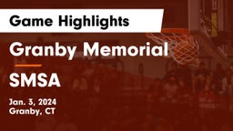 Granby Memorial  vs SMSA Game Highlights - Jan. 3, 2024