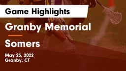 Granby Memorial  vs Somers  Game Highlights - May 23, 2022