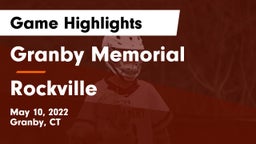 Granby Memorial  vs Rockville  Game Highlights - May 10, 2022