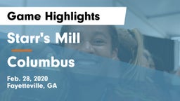 Starr's Mill  vs Columbus Game Highlights - Feb. 28, 2020