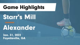 Starr's Mill  vs Alexander  Game Highlights - Jan. 31, 2022