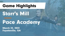 Starr's Mill  vs Pace Academy Game Highlights - March 22, 2022