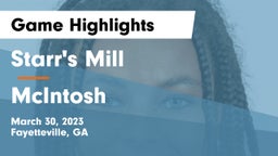 Starr's Mill  vs McIntosh  Game Highlights - March 30, 2023