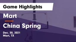 Mart  vs China Spring  Game Highlights - Dec. 30, 2021