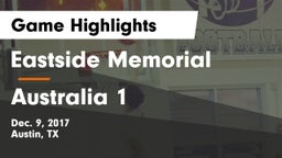 Eastside Memorial  vs Australia 1 Game Highlights - Dec. 9, 2017