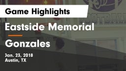 Eastside Memorial  vs Gonzales  Game Highlights - Jan. 23, 2018