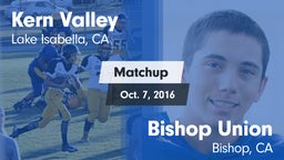 Matchup: Kern Valley High vs. Bishop Union  2016