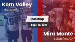 Matchup: Kern Valley High vs. Mira Monte  2019