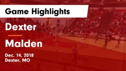 Dexter  vs Malden  Game Highlights - Dec. 14, 2018