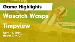 Wasatch Wasps vs Timpview  Game Highlights - April 16, 2024