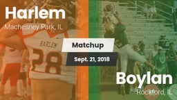 Matchup: Harlem  vs. Boylan  2018