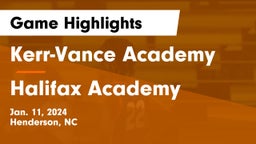 Kerr-Vance Academy vs Halifax Academy Game Highlights - Jan. 11, 2024