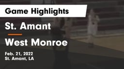 St. Amant  vs West Monroe  Game Highlights - Feb. 21, 2022