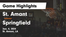 St. Amant  vs Springfield  Game Highlights - Jan. 4, 2024