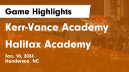 Kerr-Vance Academy vs Halifax Academy Game Highlights - Jan. 10, 2024