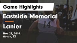 Eastside Memorial  vs Lanier  Game Highlights - Nov 22, 2016