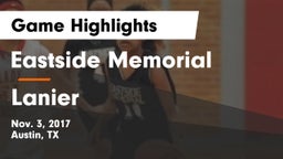 Eastside Memorial  vs Lanier  Game Highlights - Nov. 3, 2017