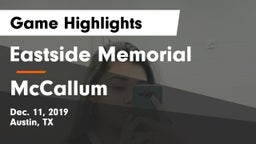 Eastside Memorial  vs McCallum  Game Highlights - Dec. 11, 2019