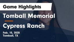 Tomball Memorial vs Cypress Ranch  Game Highlights - Feb. 15, 2020
