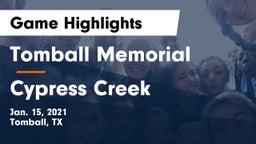Tomball Memorial  vs Cypress Creek  Game Highlights - Jan. 15, 2021