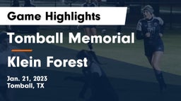 Tomball Memorial  vs Klein Forest  Game Highlights - Jan. 21, 2023