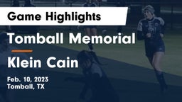 Tomball Memorial  vs Klein Cain  Game Highlights - Feb. 10, 2023