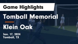 Tomball Memorial  vs Klein Oak  Game Highlights - Jan. 17, 2024