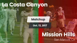Matchup: La Costa Canyon vs. Mission Hills  2017
