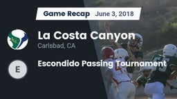 Recap: La Costa Canyon  vs. Escondido Passing Tournament 2018