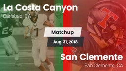 Matchup: La Costa Canyon vs. San Clemente  2018