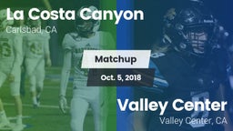 Matchup: La Costa Canyon vs. Valley Center  2018