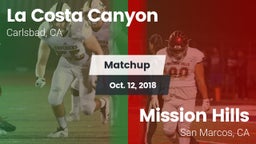 Matchup: La Costa Canyon vs. Mission Hills  2018