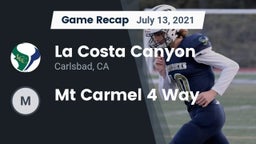Recap: La Costa Canyon  vs. Mt Carmel 4 Way 2021
